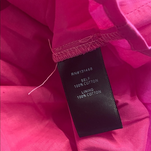 NWT 100% Cotton Tie-Shoulder Midi Dress in Bright Pink - Picture 6 of 8